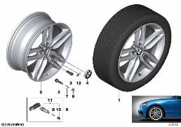 BMW LA WHEEL M DOUBLE SPOKE 461 - 18'' diagram for BMW 2 Series F22 M235i