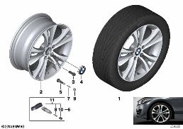 BMW LA WHEEL DOUBLE SPOKE 384 - 18'' diagram for BMW 2 Series F22 M235i