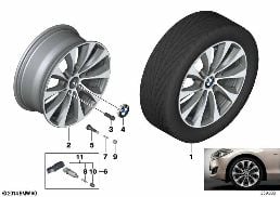 BMW LA WHEEL V-SPOKE 387 - 18'' diagram for BMW 2 Series F22 M235i