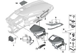 MOUNTING PARTS, I-PANEL, TOP diagram for BMW i8 I12 i8