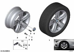 Rueda AL BMW radio estr. 391-16'' diagram for BMW 3 Series F30 316i