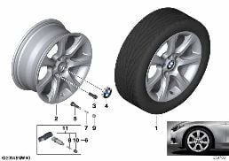 Rueda AL BMW radio estr. 396-18'' diagram for BMW 3 Series F30 316i