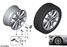 BMW LA WHEEL V-SPOKE 398 - 18'' diagram for BMW 3 Series F30 LCI 328i