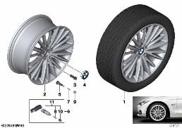 Rueda AL BMW multirradio 399-19'' diagram for BMW 3 Series F30 316i