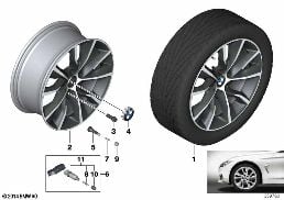 Rueda AL BMW diseño turbina 402-19'' diagram for BMW 3 Series F30 316i