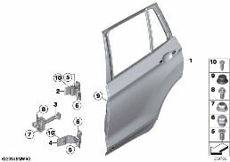 リア ドア - ヒンジ/ドア ブレーキ diagram for BMW X3 F25 20iX