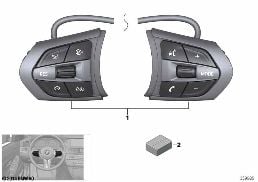 Διακόπτ.τιμονιού πολλ.λειτουργ. M-Sport diagram for BMW 3 Series F80 M3 M3