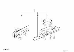 Post-équipt porte-gobelets avant/arrière diagram for BMW 5 Series E39 525td