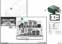 RELAY FOR REAR WIPER K91 diagram for BMW 1 Series E87 LCI 118d