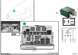 RELAY FOR WIPER 1 K36 diagram for BMW 1 Series E87 LCI 118d
