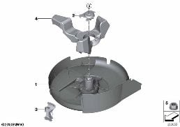 COMPACT SPARE WHEEL RETAINER