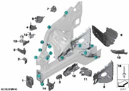 FRONT BODY BRACKET RIGHT diagram for BMW X6 E71 M50dX