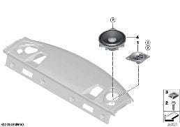 SINGLE PARTS F REAR HELF LOUDSPEAKER diagram for BMW 2 Series F22 LCI 218d