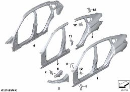 Seitengerippe diagram for BMW X4 F26 20dX