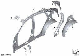 Seitengerippe Einzelteile diagram for BMW X4 F26 20dX