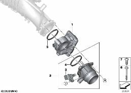 THROTTLE HOUSING ASSY diagram for BMW 2 Series F23 LCI 218i