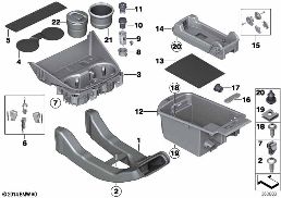 MOUNTING PARTS, CENTER CONSOLE diagram for BMW X4 F26 28iX