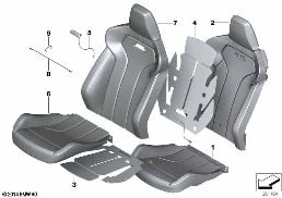 Κάθισμ.μπρ.ταπετσ.και επένδ.σπορ κάθισμα diagram for BMW 3 Series F80 M3 M3