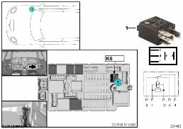 Relais Scheinwerferreinigung K6 diagram for BMW MINI R56 Cooper