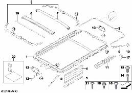 SLIDING LIFTING ROOF FRAME diagram for BMW 3 Series E91 335d