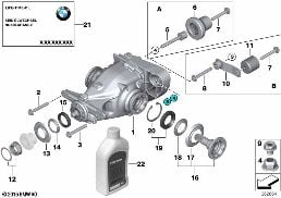 ตัวขับเฟืองดิฟเฟอเรนเชียล/เอาต์พุต diagram for BMW 3 Series E92 335d