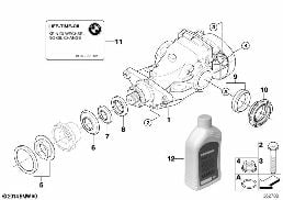 ตัวขับเฟืองดิฟเฟอเรนเชียล/เอาต์พุต diagram for BMW X6 E72 Hybrid Hybrid X6