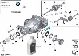 Arka diferansiyel-Tahrik/Tahrik çıkışı diagram for BMW 3 Series E90 LCI 335d