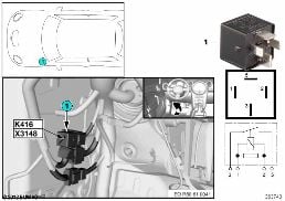 Relè riscaldamento del parabrezza K416 diagram for BMW MINI Paceman R61 Cooper