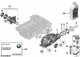 FRONT DIFF., COMPONENTS, ALL-WHEEL diagram for BMW 3 Series F30 335iX