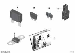 SINGLE COMPONENTS FOR FUSE HOUSING diagram for BMW 7 Series F01 LCI 740dX