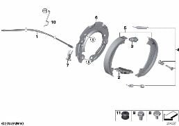 PARKING BRAKE/BRAKE SHOES diagram for BMW 1 Series E87 LCI 118i