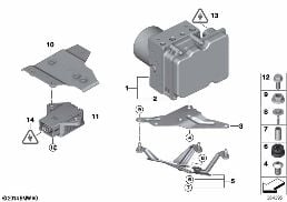 HYDRO UNIT DXC/FASTENING/SENSORS diagram for BMW 3 Series E92 LCI 335xi