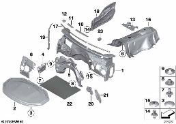 SOUND INSULATING FRONT diagram for BMW X4 F26 28iX