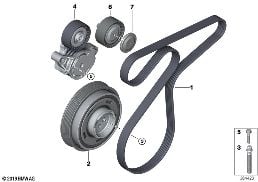 BELT DRIVE diagram for BMW X1 F48 LCI 18dX