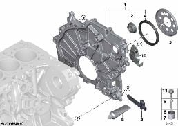 TIMING CASE COVER diagram for BMW X1 F48 LCI 18dX