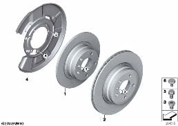 REAR WHEEL BRAKE / BRAKE DISC diagram for BMW 3 Series E93 LCI 330d