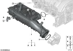 INTAKE MANIFOLD SYSTEM diagram for BMW 2 Series F46 Gran Tourer 218i