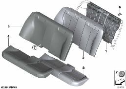 SEAT REAR, UPHOLSTERY & COVER BASE SEAT diagram for BMW 3 Series F30 LCI 320dX