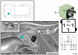 RELAY FOR INJECTORS K6327 diagram for BMW MINI R56 Cooper S