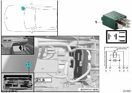 RELAY FOR REAR WIPER Z1_6 diagram for BMW X3 F25 28iX