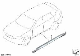 RETROFIT, ALU RUNNING BOARD diagram for BMW X5 F15 25d