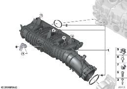 Aanzuig-installatie diagram for BMW X1L F49 LCI X1 25Li