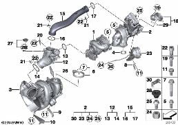 Turbocompressore diagram for BMW X5 F15 M50dX