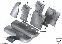 Κάθισμ.πίσω ταπετσ.και επένδ.βασ.κάθισ. diagram for BMW 3 Series F80 M3 M3