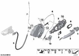 CLOSING SYSTEM, DOOR, REAR diagram for BMW 3 Series F34 GT 335iX