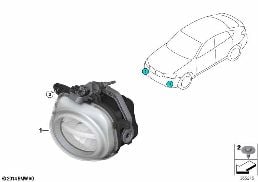 FOG LIGHTS LED diagram for BMW X4 F26 20dX