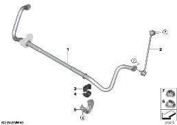 Αντιστρεπτική δοκός εμπρός diagram for BMW 3 Series F80 M3 M3