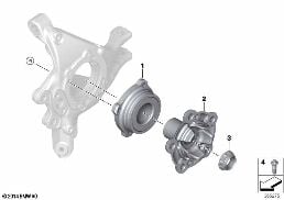 Ημιαξόνιο πίσω άξονα/ρουλεμάν τροχού diagram for BMW 3 Series F80 M3 M3