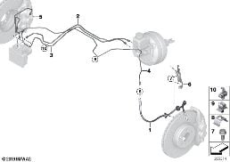 BRAKE PIPE, FRONT diagram for BMW i8 I12 i8