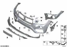 Döşeme, ön diagram for BMW X6 F16 28iX
